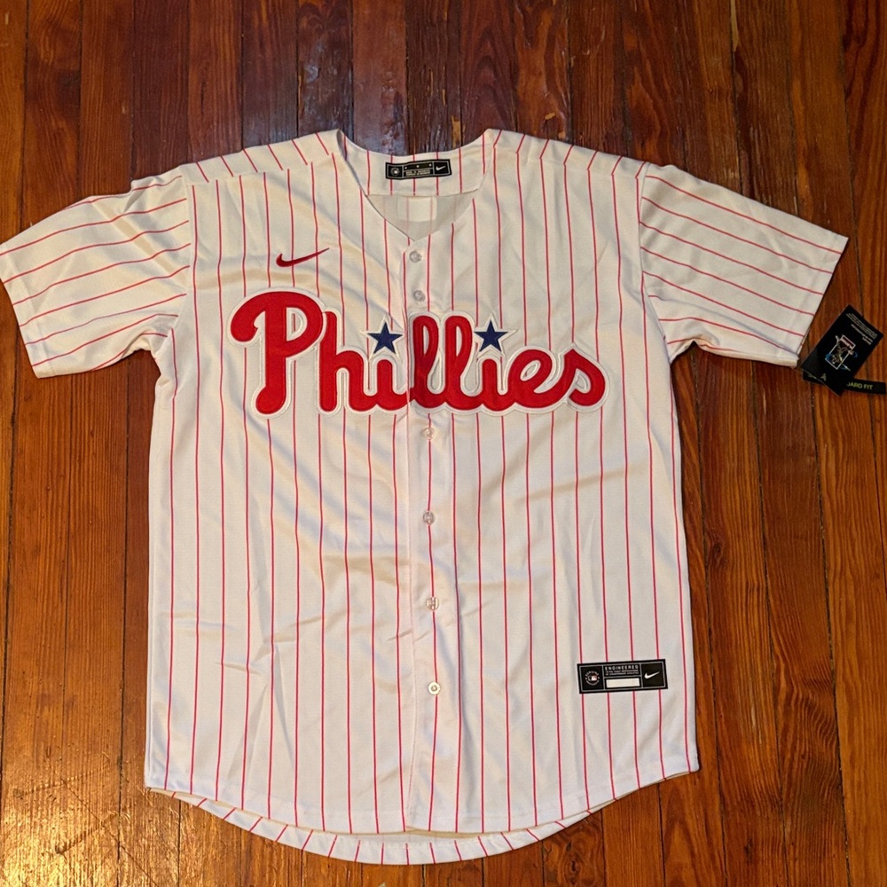 Kyle Schwarber Nike Red and White Phillies Jersey